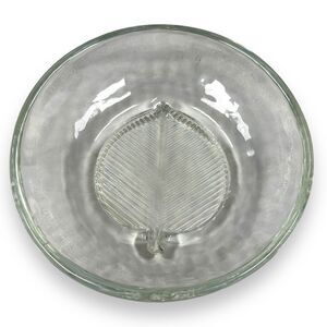 Vintage Murano Alfredo Barbini Apple Leaf Bottom Art Glass Hand Blown Bowl